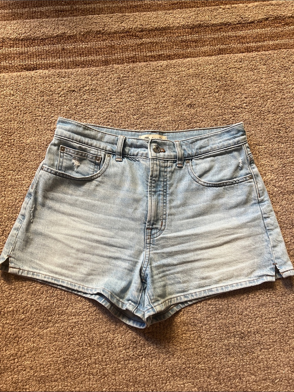 Madewell Light Blue High-Rise Denim Shorts